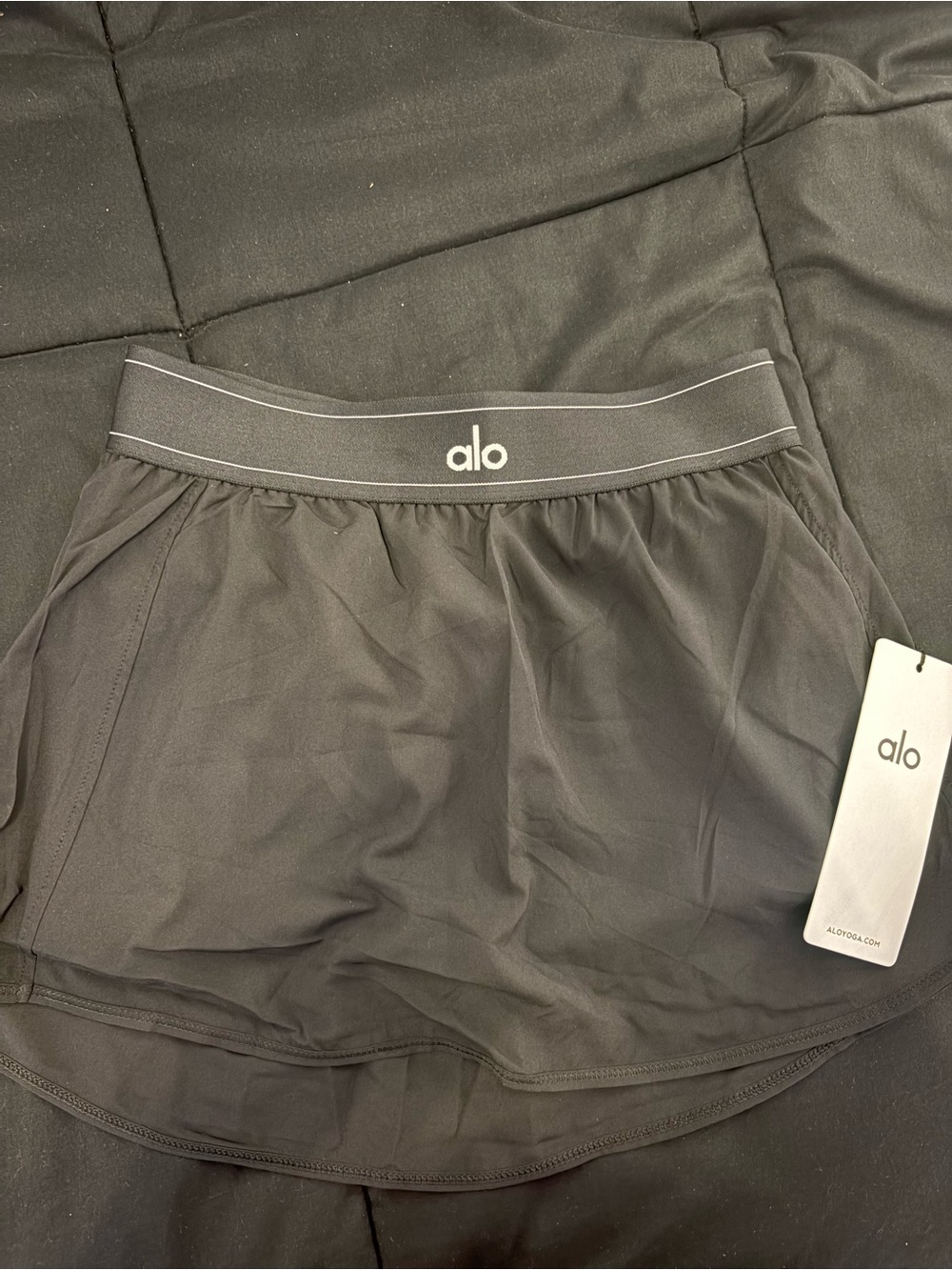 ALO Yoga Black Women's Athletic Skort with Branded Waistband